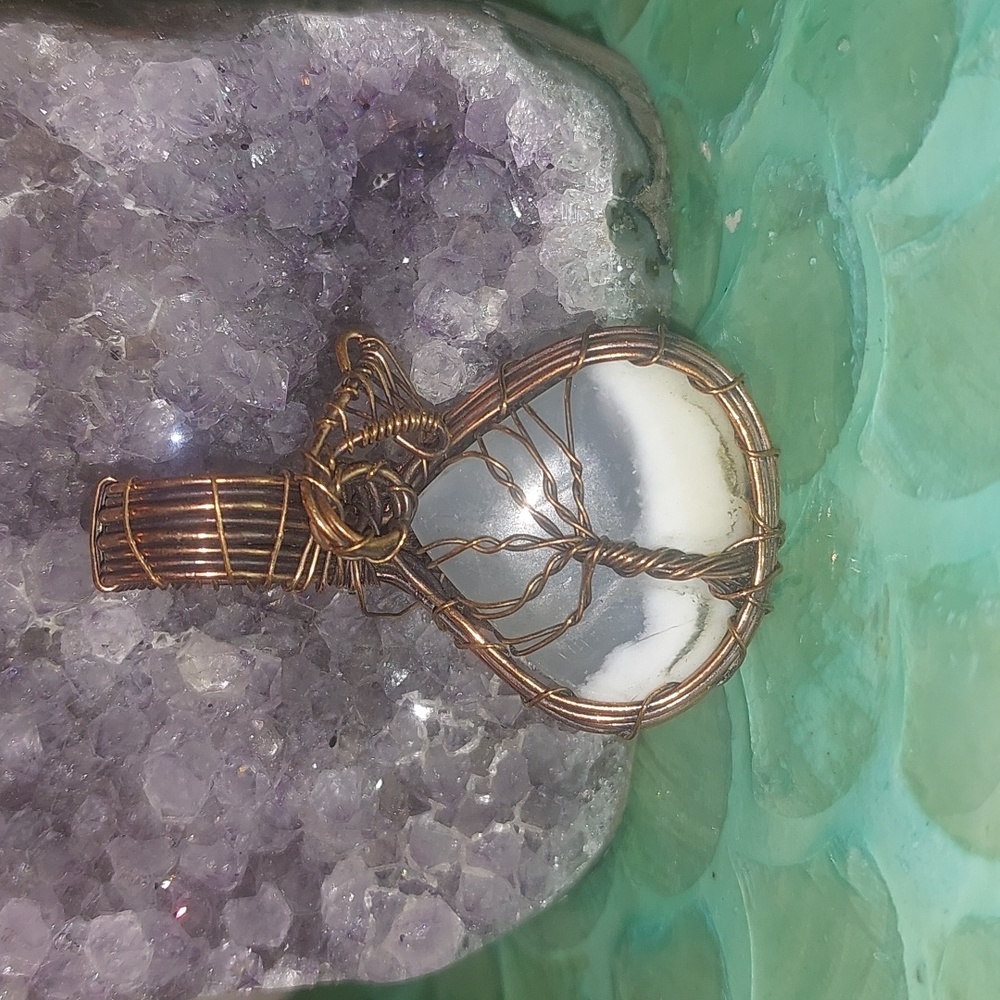 Dendritic Opal Wire Wrapped Pendant